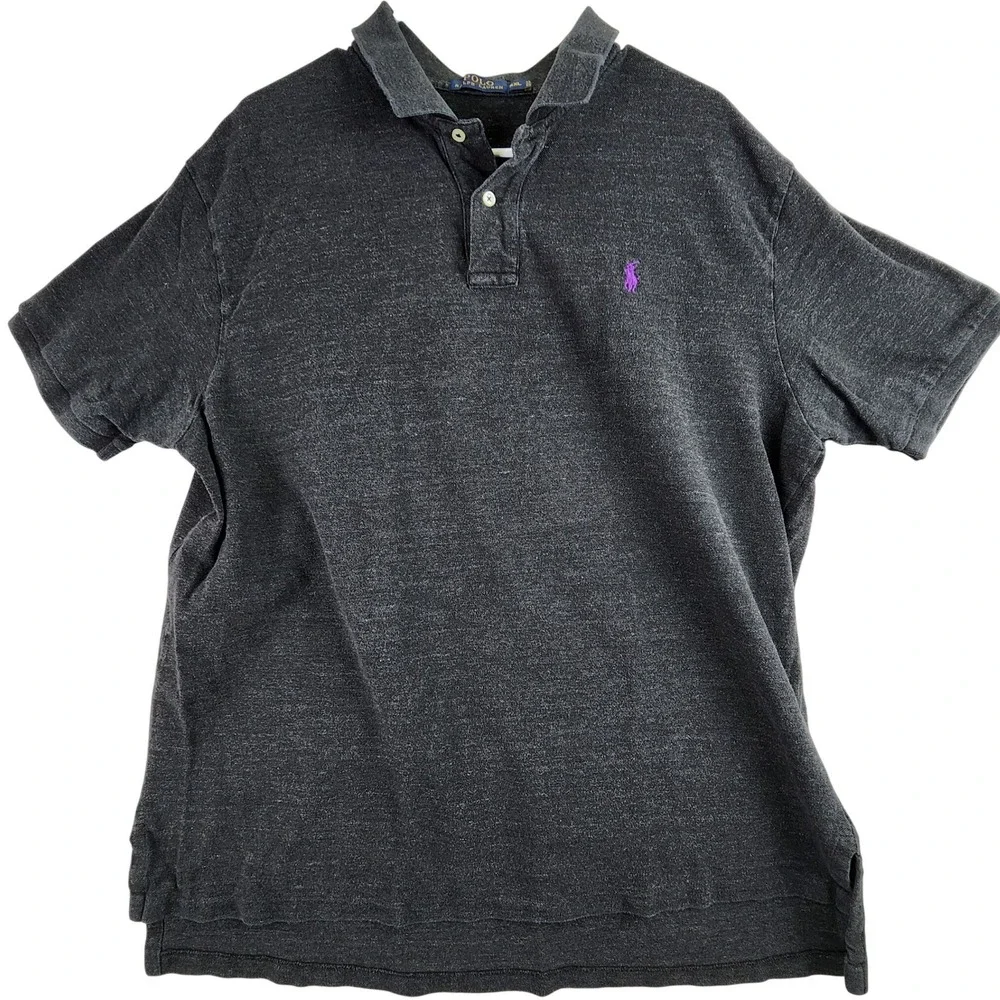 Polo Ralph Lauren Classic Fit Polo Shirt Mens XXL Charcoal Grey Heathered Preppy
